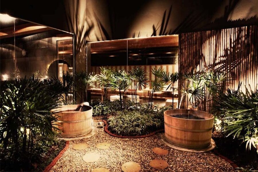 Bangkok: All-Day Pass to Yunomori Sathorn Onsen Bath and Spa - The bathing circuit: jet, mineral water, soda, garden, and teak