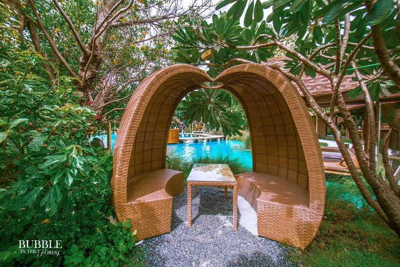 Bangkok: Bubble in the Forest Cafe Food Packages - The Setting: Lush Greenery, Fairy Lights, and Bungalow Vibes
