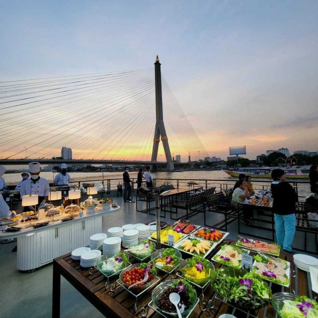 Bangkok: Calypso x White Orchid Cruise with Private Transfer - White Orchid Sunset Dinner Cruise: Views, Live Music, and a Halal Buffet