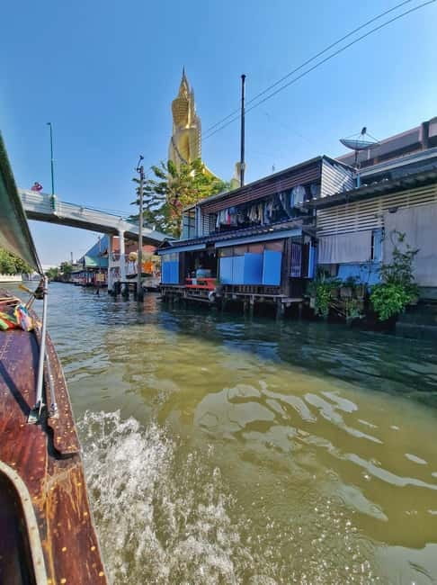 Bangkok Canals Hop-On Hop-Off Boat Tour - Wat Paknam Phasi Charoen: the white Buddha and emerald-green stupa