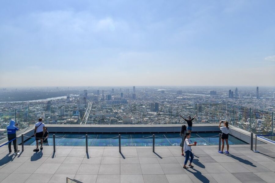Bangkok: Damnoen Saduak, Train Market & Mahanakhon Day Trip - Returning to Bangkok at King Power Mahanakhon: the skywalk payoff