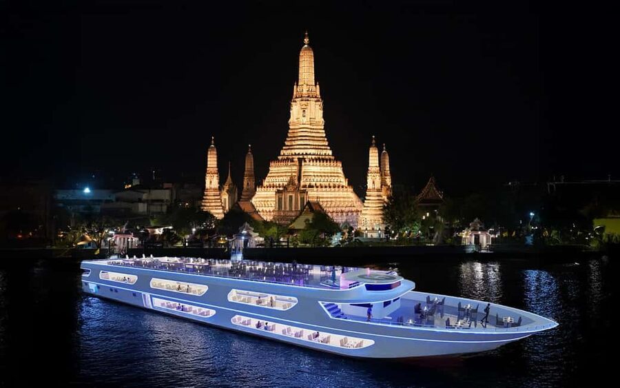 Bangkok: Luxury White Sunset or Dinner Cruise with Beer - The river route you’ll see, from Wat Arun to the palace area