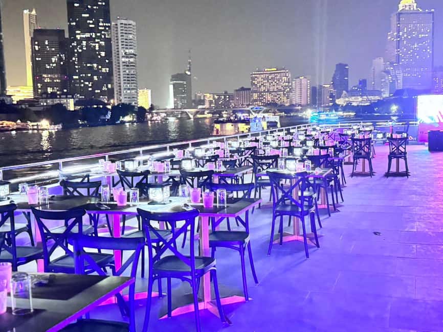 Bangkok: Luxury White Sunset or Dinner Cruise with Beer - Buffet dining and free-flow drinks, what’s actually included
