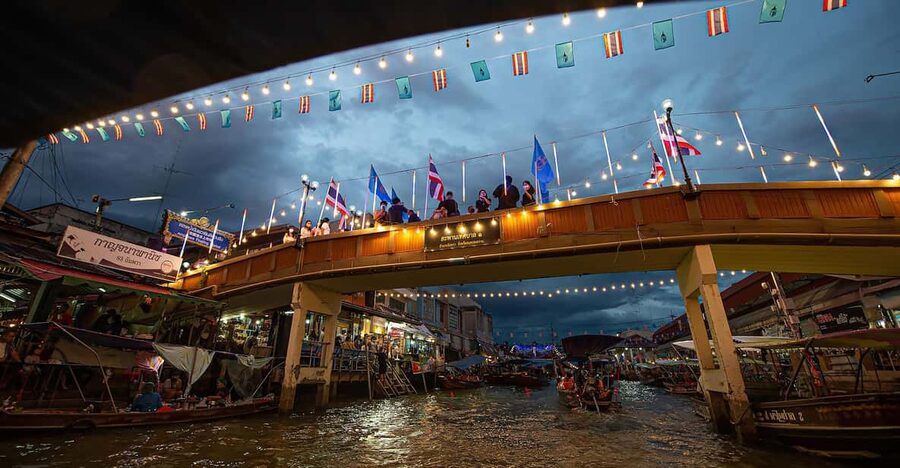 Bangkok: Maeklong Railway Market and Amphawa Floating Market - Salt-farm café and the banyan-root temple stop