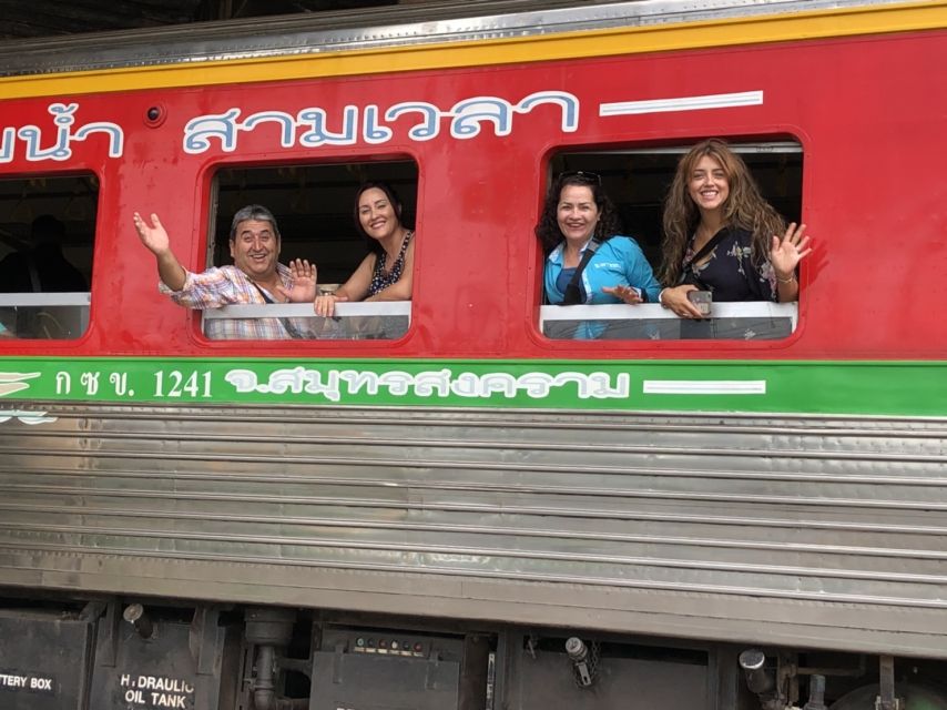 Bangkok: Maeklong Railway Market & Floating Market Tour - Damnoen Saduak Floating Market, canals, boats, and calling out bargains