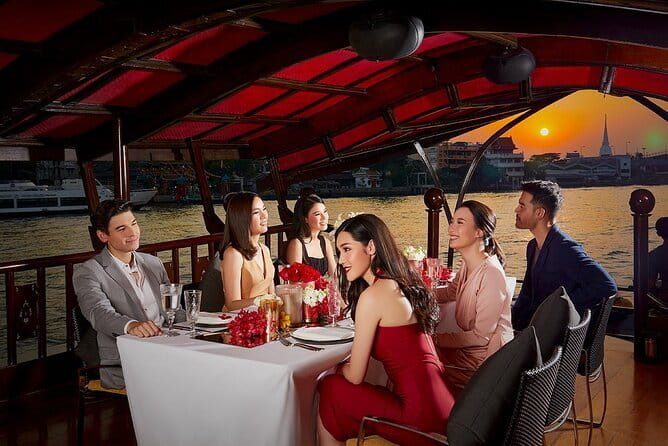 Bangkok Manohra Cruise Sunset Dining on Chao Phraya River - The Manohra at sunset: the mood is the main attraction