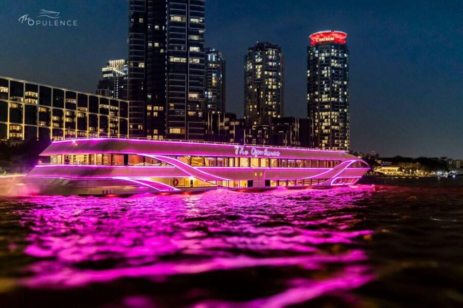 Bangkok: Opulence Luxury Chao Phraya Dinner Cruise - Live music and shows: From Thai welcome to louder party energy