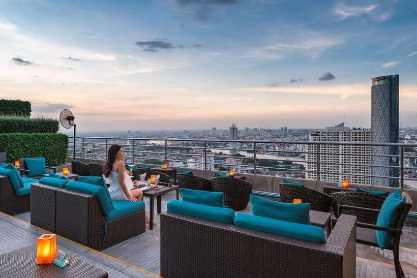 Bangkok: ThreeSixty Rooftop Bar at Millennium Hilton - The View: Chao Phraya in Full 360-Degree Mode