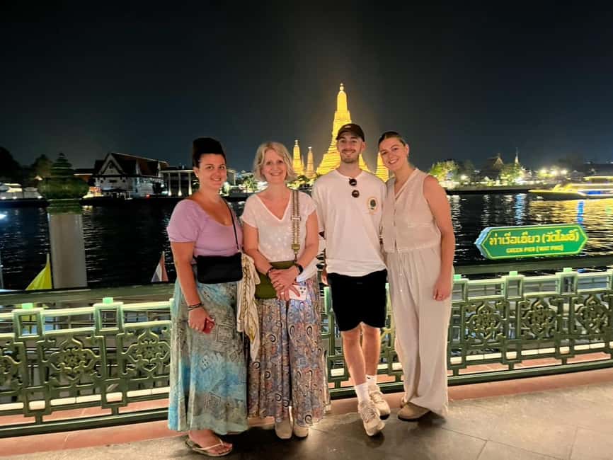 Bangkok: Tuk Tuk Adventure Chinatown Michelin Food & Temples - Wat Pho and the Grand Palace area: golden rooftops and big-scale views