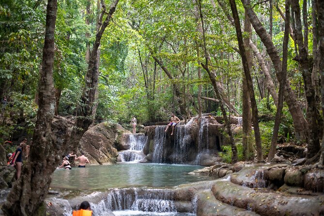 Erawan Waterfalls and Bridge Over River Kwai Tour from Bangkok - Erawan National Park: your short reset before the falls