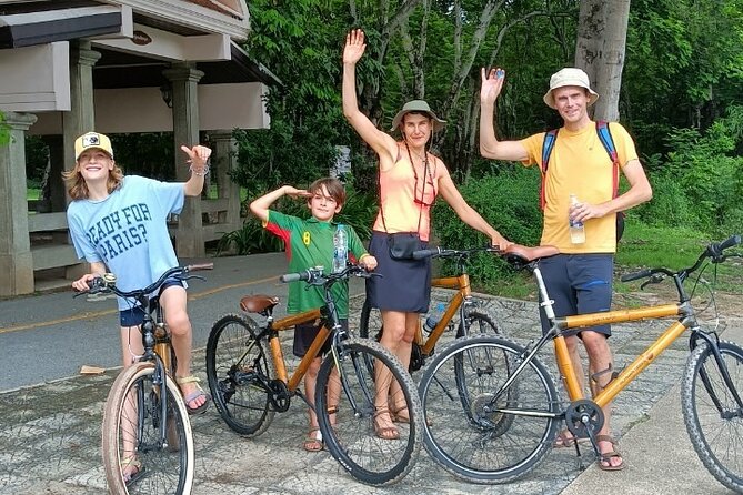 Family Bicycle Tour in the Green Oasis of Bangkok on Bamboo bikes - Pae Jaeb Bike Rental: safety instructions, seats, and helmets