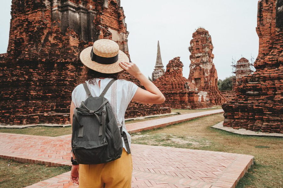 From Bangkok: Ayutthaya & Ayothaya Floating Market Day Trip - First stop: Wat Yai Chaimongkhon and King U-Thon’s 1357 footprint