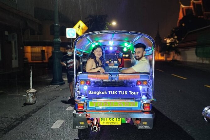 Private Bangkok Night City Tour by Tuk-Tuk with Thai Food - Grand Palace photo pass, plus the Wat Pho swap