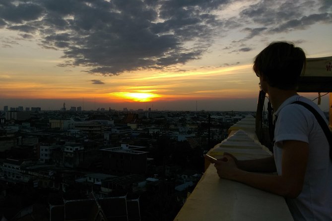 Private Bangkok Tuk Tuk Sunset Long-tail Night Lights - Loha Prasat (Wat Ratchanatdaram Woravihara): night temple calm