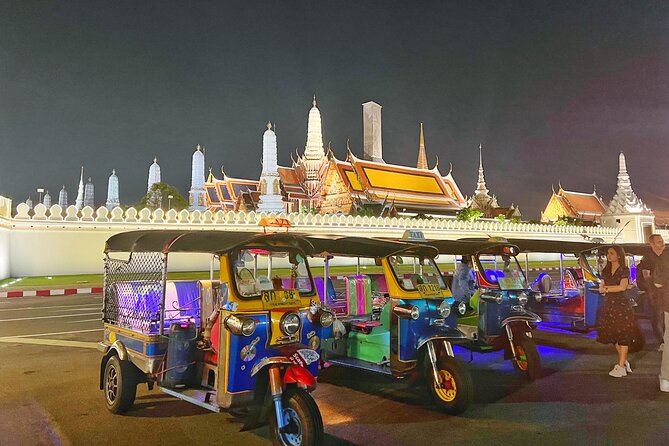 Tuk-tuk Private Tour in Bangkok by Night with Chinatown meal - Wat Arun at night, reached by Chao Phraya Express Boat
