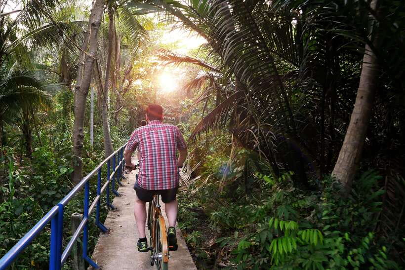 Twilight Firefly Bangkok Bicycle Tour - The ferry ride to the green island