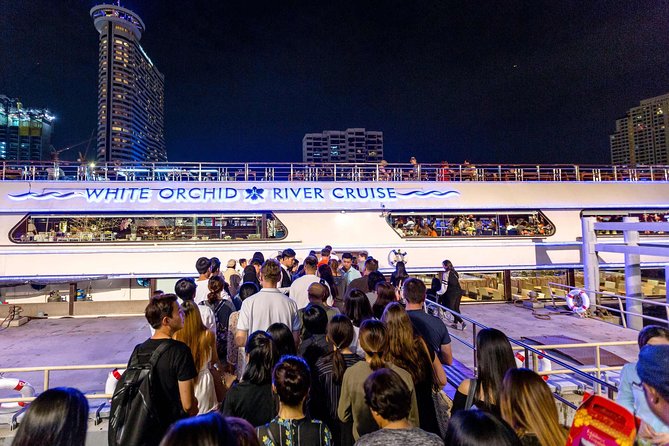 White Orchid Dinner Cruise at Bangkok with Pickup & Live Music - Buffet dinner: Thai and international choices that work